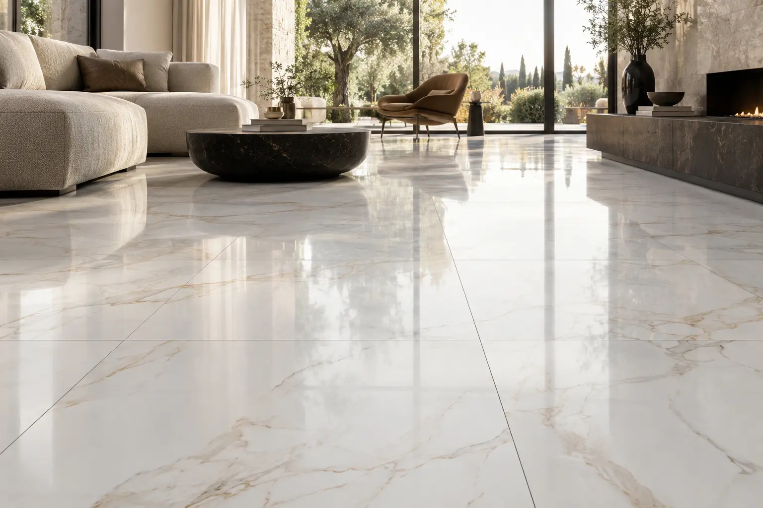 Large-format Italian porcelain floor